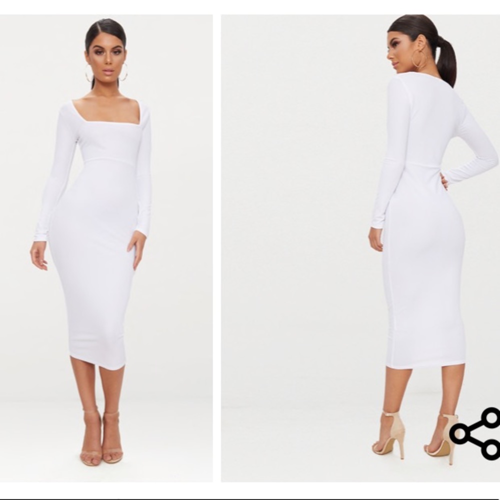 Pretty Little Thing White Midi Dress